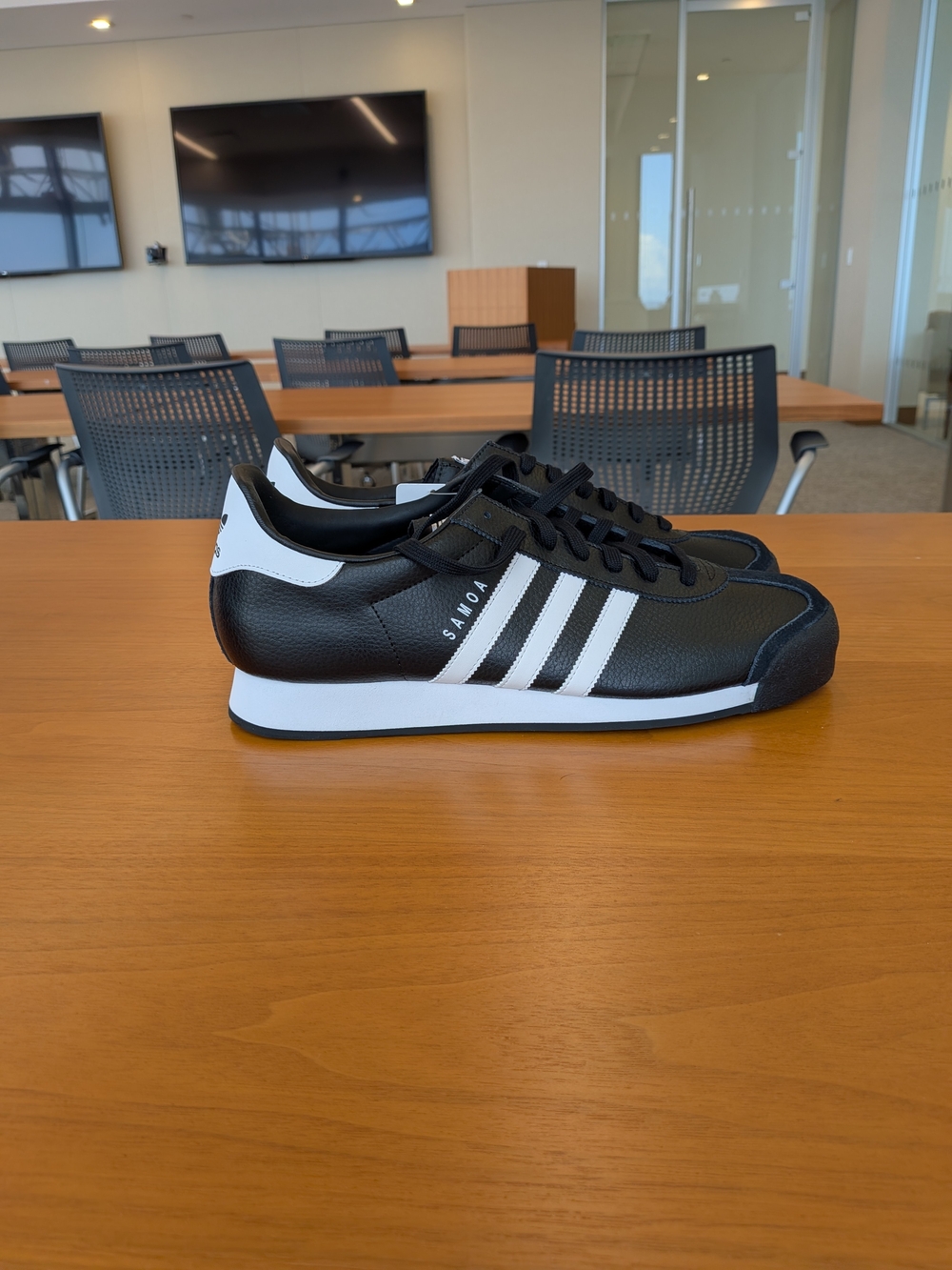 Adidas Samoa Classic Leather Sneaker - Black/White Sz 13